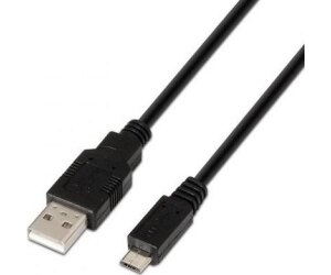 Cable USB 2.0 Aisens A101-0027/ USB Macho - MicroUSB Macho/ Hasta 2.5W/ 60Mbps/ 80cm/ Negro