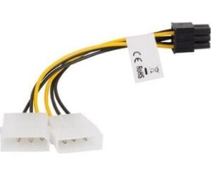 Cable lanberg alimentacion molex 2x macho a hembra btx 6 pin psu 15 cm