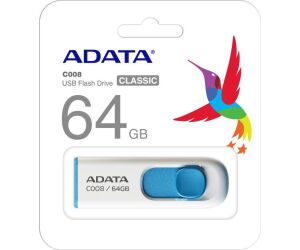 ADATA Lapiz Usb C008 64GB USB 2.0 Blanco/Azul