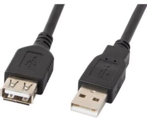 Cable alargador lanberg usb 2.0 macho hembra 0.7m negro