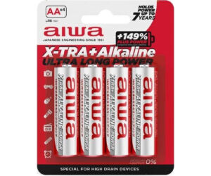 Pack de 4 Pilas AA Aiwa X-TRA+Alcaline LR6/ 1.5V/ Alcalinas