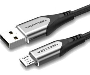 Cable USB 2.0 Vention COAHI/ USB Macho - MicroUSB Macho/ Hasta 60W/ 480Mbps/ 3m/ Gris