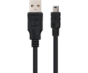 Nanocable Cable USB 2.0, A/M-Mini B/M, negro, 0.5m