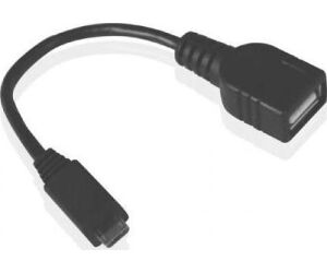 Cable micro - usb a usb tipo a sbs 0.13m - macho -  hembra - negro