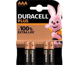 Pack de 4 Pilas AAA Duracell Plus MN2400/ 1.5V/ Alcalinas