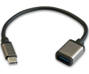 Cable USB 2.0 Tipo-C 3GO C136/ USB Tipo-C Macho - USB Hembra/ 20cm/ Negro