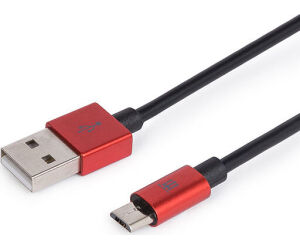 Cable Maillon Premium Micro Usb 2.4 Aluminio Rojo 1m