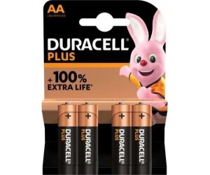 Pack de 4 Pilas AA Duracell Plus Extra Life LR6/ 1.5V/ Alcalinas