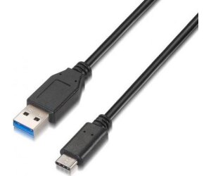 Cable USB 3.1 Tipo-C Aisens A107-0060/ USB Tipo-C Macho - USB Macho/ Hasta 27W/ 625Mbps/ 1m/ Negro