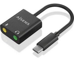 Tarjeta de Sonido Aisens A109-0767/ USB-C Macho - 2xJack 3.5 Hembra