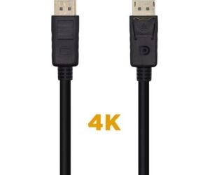 Cable DisplayPort 1.2 4K Aisens A124-0455/ DisplayPort Macho - DisplayPort Macho/ 1m/ Negro