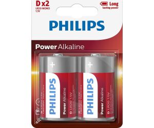 Pack de 2 Pilas D Philips LR20P2B/10/ 1.5V/ Alcalinas