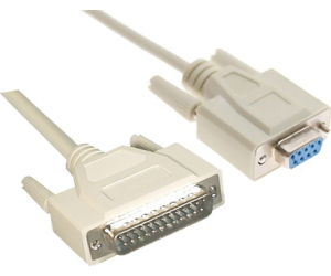 Cable Serie NULL Modem Nanocable 10.14.0802/ DB9 Hembra - DB25 Macho/ 1.8m/ Beige