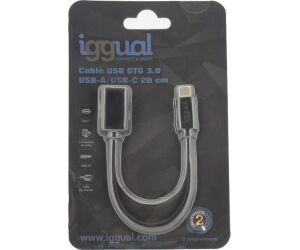 iggual Cable USB OTG 3.0 USB-A/USB-C 20 cm negro