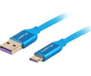 Cable usb lanberg 2.0 macho - usb tipo c macho 5a 1m azul