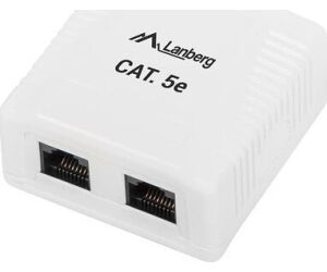 Roseta De Superficie Lanberg Cat.5e Utp 2x Toma Rj45 Blanco