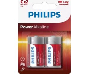 Pack de 2 Pilas C Philips LR14P2B/10/ 1.5V/ Alcalinas