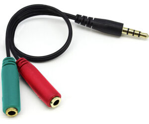 Bifurcador mini jack 3.5 mm micrfono - audio de 20 cm