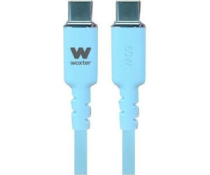 Cable USB 2.0 Tipo-C Woxter PE26-188/ USB Tipo-C Macho - USB Tipo-C Macho/ Hasta 60W/ 480Mbps/ 1.2m/ Azul