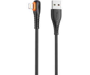 Cable qcharx london usb a lightning 3a - 1 m - pvc negro acodado