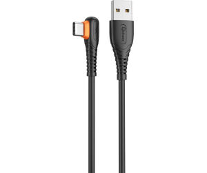 Cable qcharx london usb a tipo c 3a - 1 m - pvc negro acodado