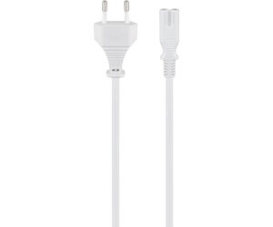 Cable De Alimentacion Euro A Iec C7 Blanco, 1,80 Metros.