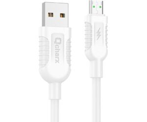 Cable qcharx athens usb a micro 3a - 1 m - pvc blanco