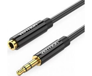 Cable Estreo Vention BBZBF/ Jack 3.5 Macho - Jack 3.5 Hembra/ 1m/ Negro