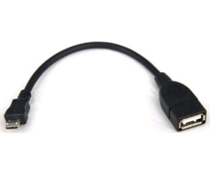 Cable USB 2.0 3GO C122/ MicroUSB Macho - USB Hembra/ 15cm/ Negro