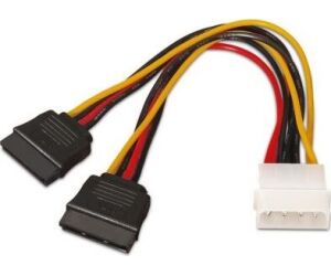 Cable Duplicador de Alimentacin Aisens A131-0161/ Molex 4 PIN Macho - 2x SATA Hembra/ Hasta 54W/ 20cm