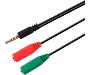 Cable Adaptador Aisens Audio Jack 3.5 4p/m-2xjack 3.5 3p/h 20cm