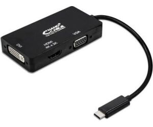 Adaptador USB Tipo-C SVGA/DVI/HDMI 4K 10cm Negro