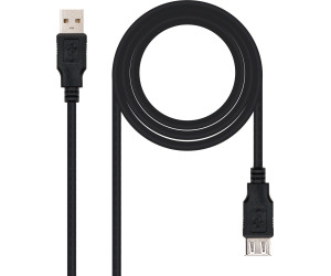 Cable USB A-A M/H 1m. Negro