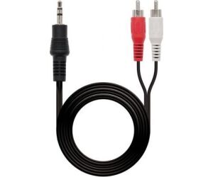 Cable de audio miniJack-2xRCA M/M 10m. Negro