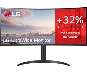 Monitor Profesional Ultrapanormico Curvo LG UltraWide 34WP75CP-B 34"/ WQHD/ Multimedia/ Regulable en altura/ Negro