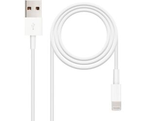 Cable USB A-Lightning M/M 2m. Blanco