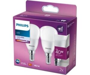 Bombilla Led Philips LED/ Casquillo E14/ 5W/ 470 Lmenes/ 4000K/ Pack de 2 Uds