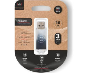 Pendrive 16GB Tech One Tech Be B&W USB 2.0/ Blanco y Negro Degradado