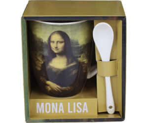 Taza de cermica con cuchara enesco mona lisa