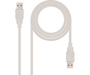 Cable USB A-A M/M 1m. Blanco