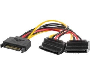 Cable alimentacion lanberg sata macho - 2x sata hembra 15cm