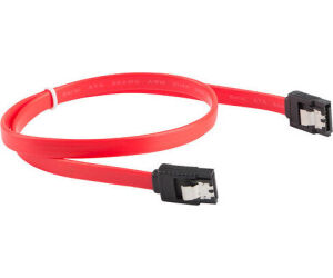 Cable Sata Iii Lanberg 6gb/s Hembra Hembra Clip Metal 30cm Rojo