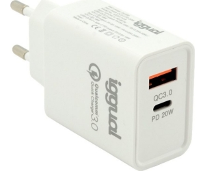 Cargador 2xUSB QuickCharge QC3.0 20W + tipo C