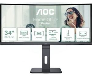 Monitor Profesional Curvo AOC CU34P3CV 34"/ WQHD/ Multimedia/ Regulable en altura/ Negro