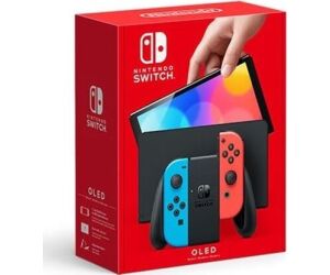 Consola nintendo switch oled mando color azul neon - rojo neon