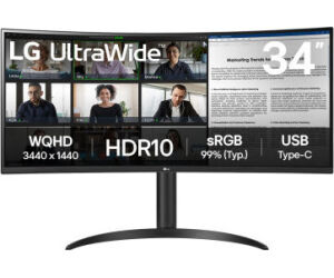 LG 34WR50QK-B monitor 34" WQHD 2xHDMI DP curvo