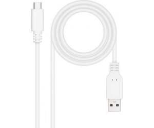 Cable USB A-Tipo C M/M 1m. Blanco