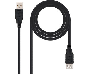 Cable USB A-A M/H 3m. Negro