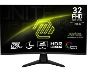 MSI MAG 32C6X pantalla para PC 80 cm (31.5") 1920 x 1080 Pixeles Full HD Negro