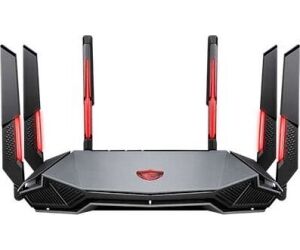 MSI RADIX AXE6600 WIFI 6E TRI-BAND router inalámbrico Gigabit Ethernet Doble banda (2,4 GHz / 5 GHz) Negro, Rojo